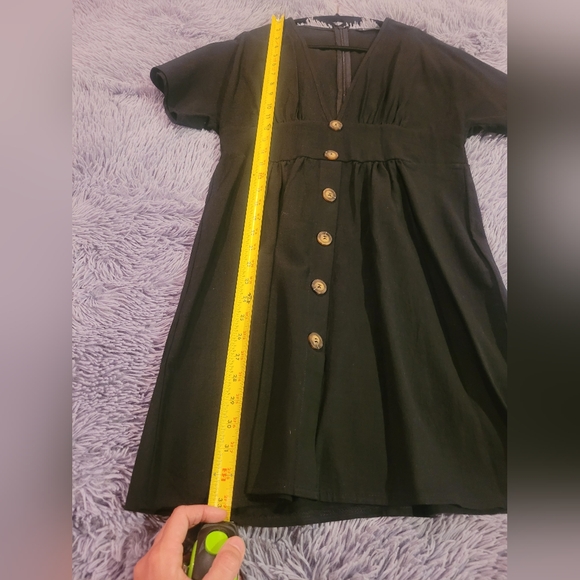 Shein Plunging deep V neck black mini dress - Picture 7 of 7